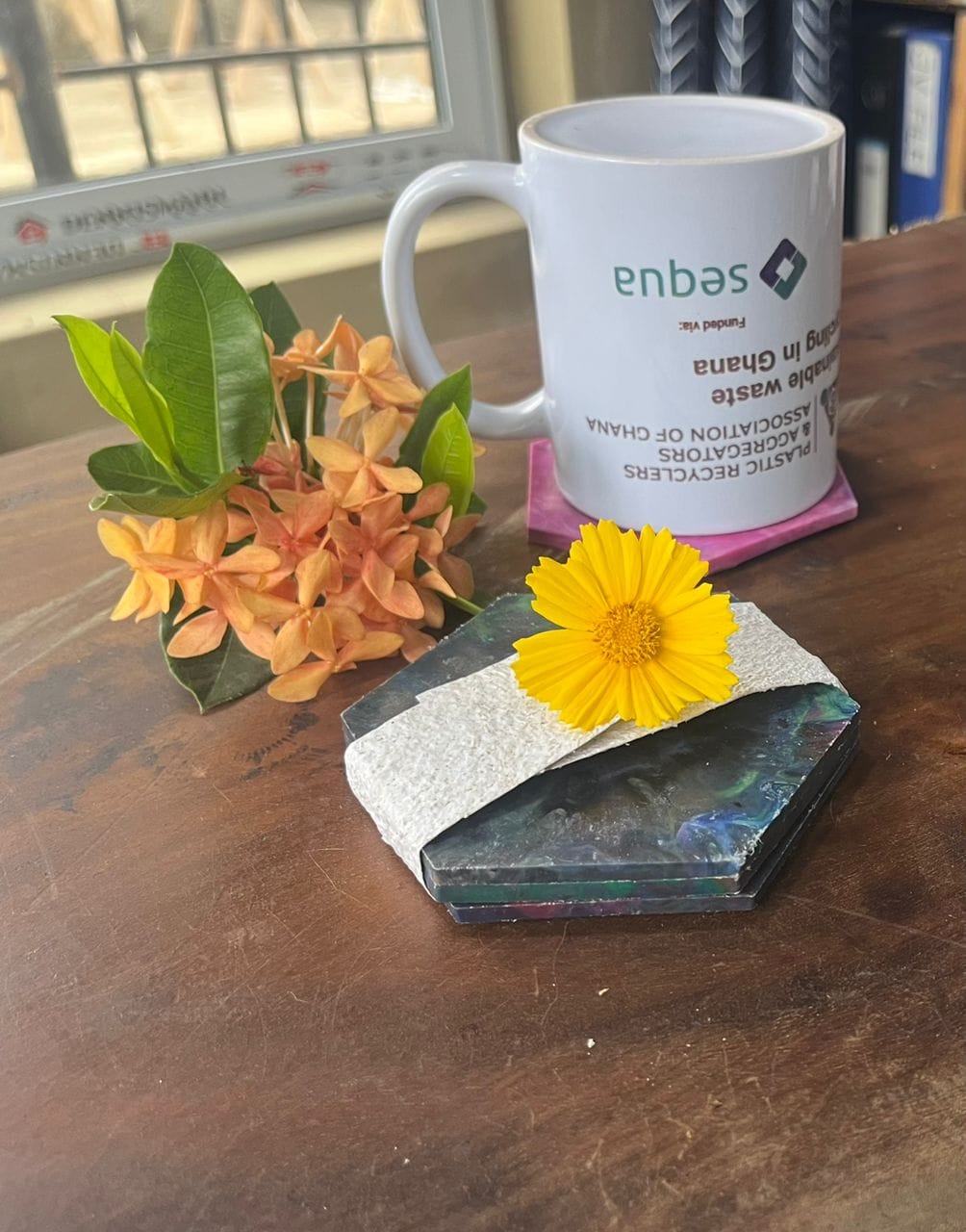 eco-friendly square drink coaster made in Ghana